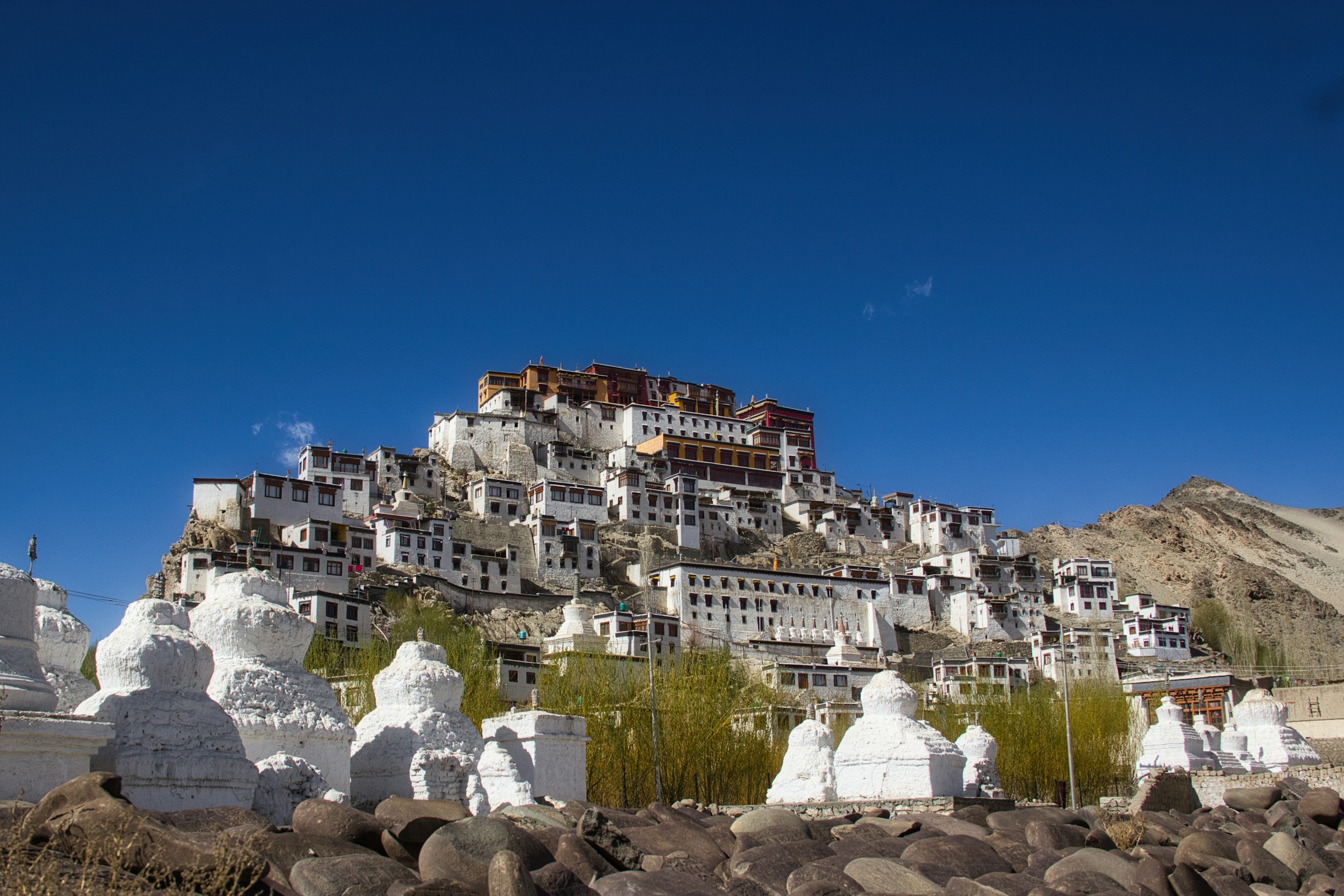 Thiksey Monastery perched above the Indus valley, Ladakh