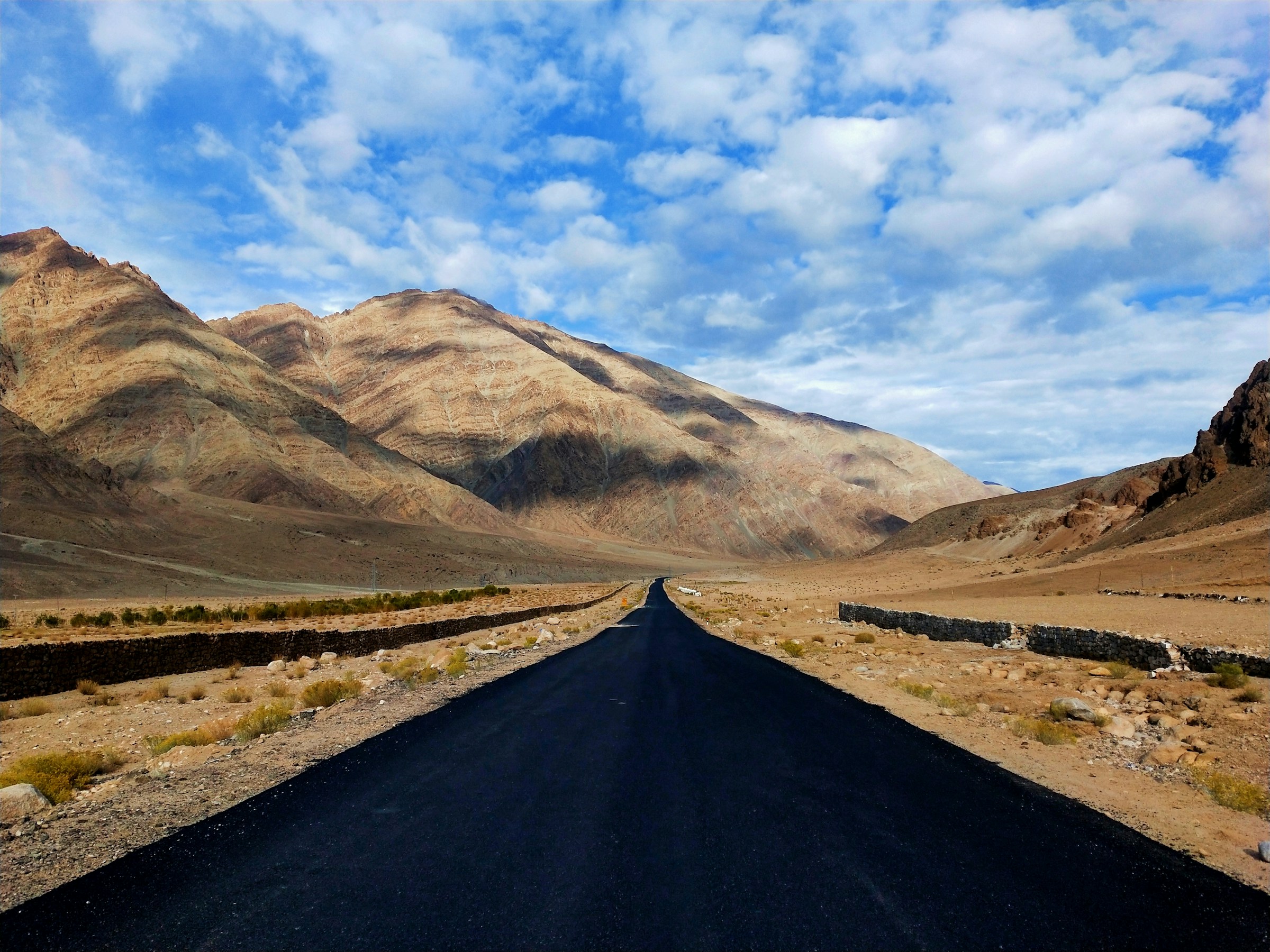 A lone road through the mountains of Zanskar, Ladakh